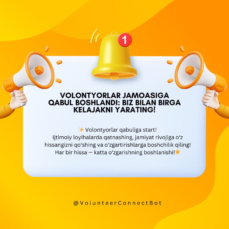 ***??*** ***✴️*** Volontyorlar jamoasiga qabul boshlandi: …