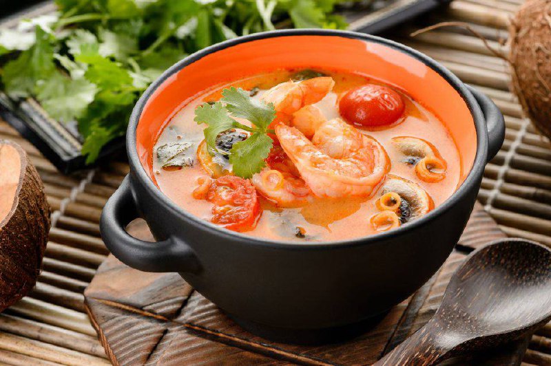 Thai soup Tom Yam Kung has …