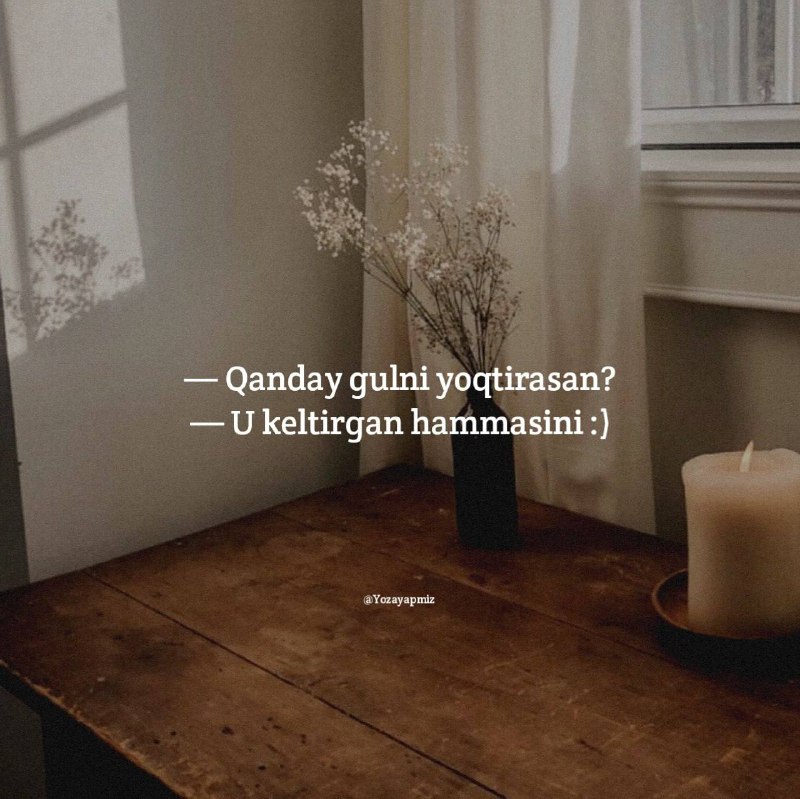 **— Qanday gulni yoqtirasan?