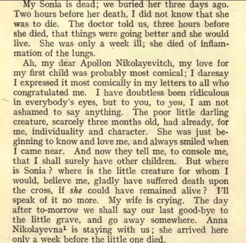 Dostoevsky's letter after the death of …