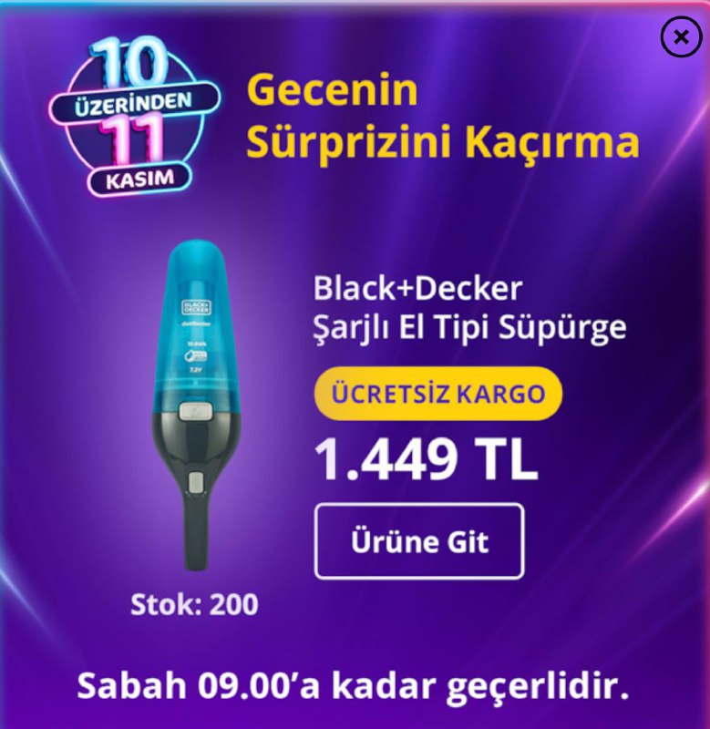 ***🔥*** Black Decker Şarjlı El Tipi …