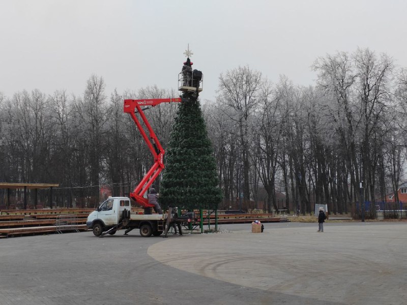 Главную зимнюю красавицу в центральном парке …