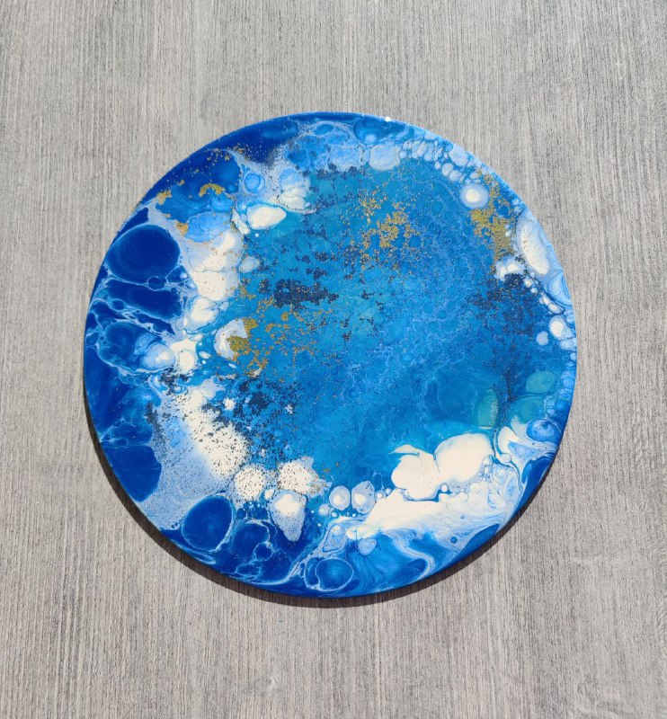 Resinbild "Wasserplanet Sirius", Resin auf Spiegel, …