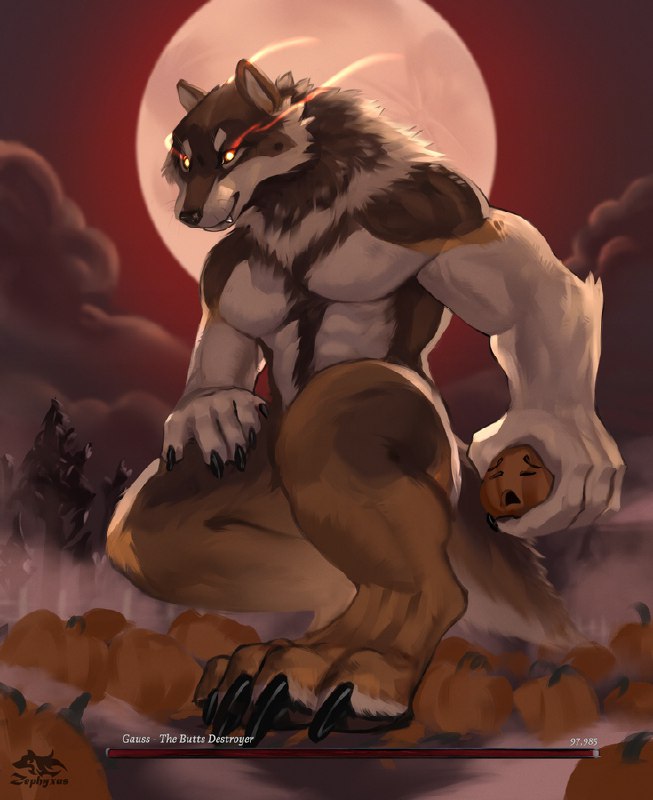 You run into [GaussWolf](https://www.furaffinity.net/user/GaussWolf) on Halloween …