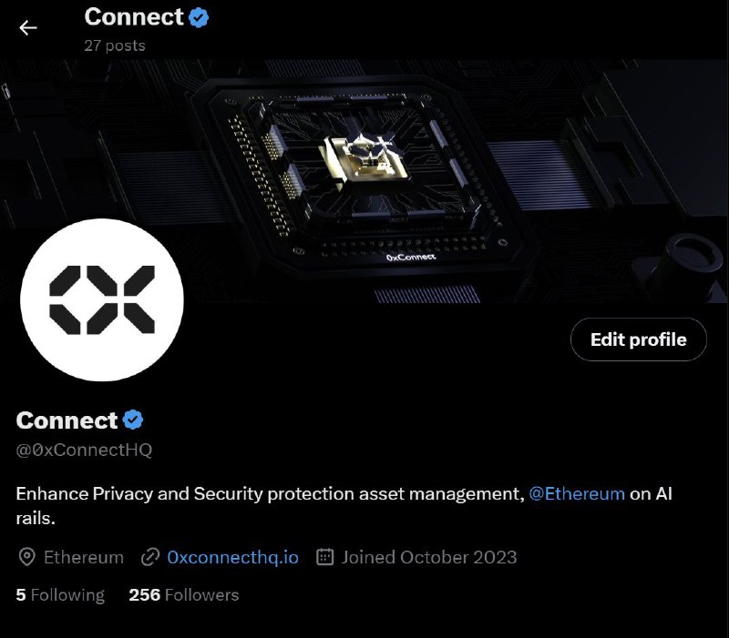 **0xConnect's Twitter Blue checkmark badge is …