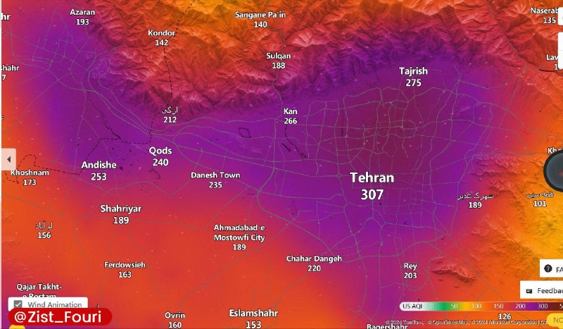 **وضعیت عمومی امروز تهران، چتر آلودگی …