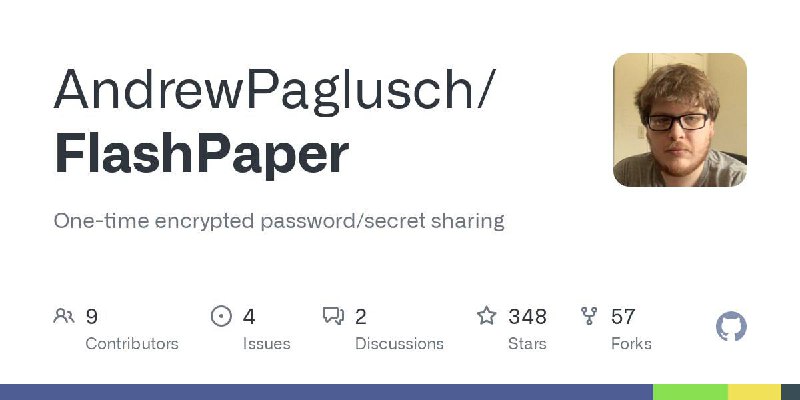 FlashPaper 是一款一次性加密的零知识密码/秘密共享应用程序，注重简单性和安全性。