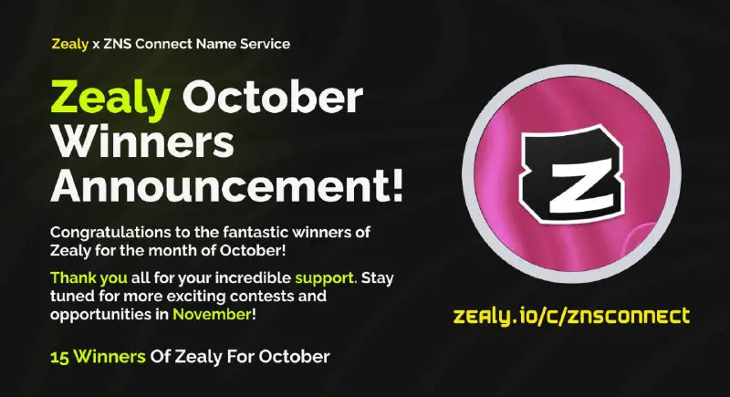 *****🌟*** Congratulations to Our October Zealy …