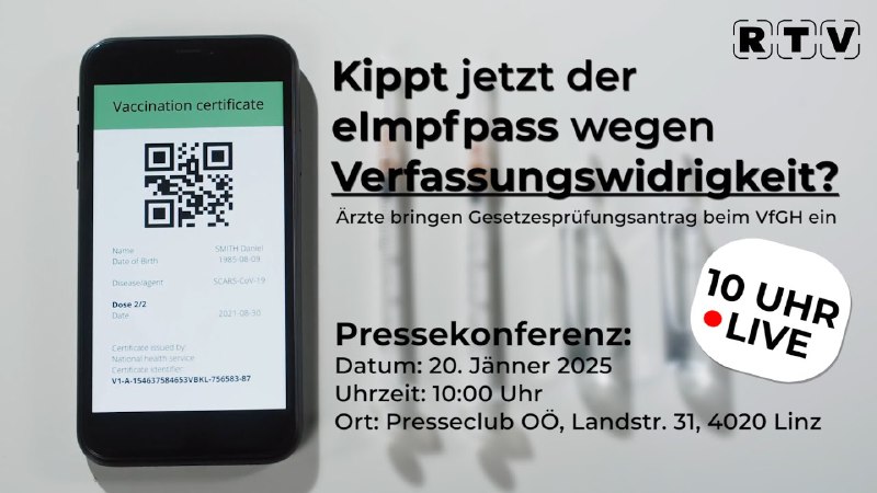 **Am 20.1.2025 10:00 Pressekonferenz**