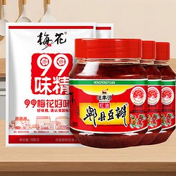 **88VIP：恒丰源 郫县豆瓣酱500g*3瓶+梅花99味精100g*2包**